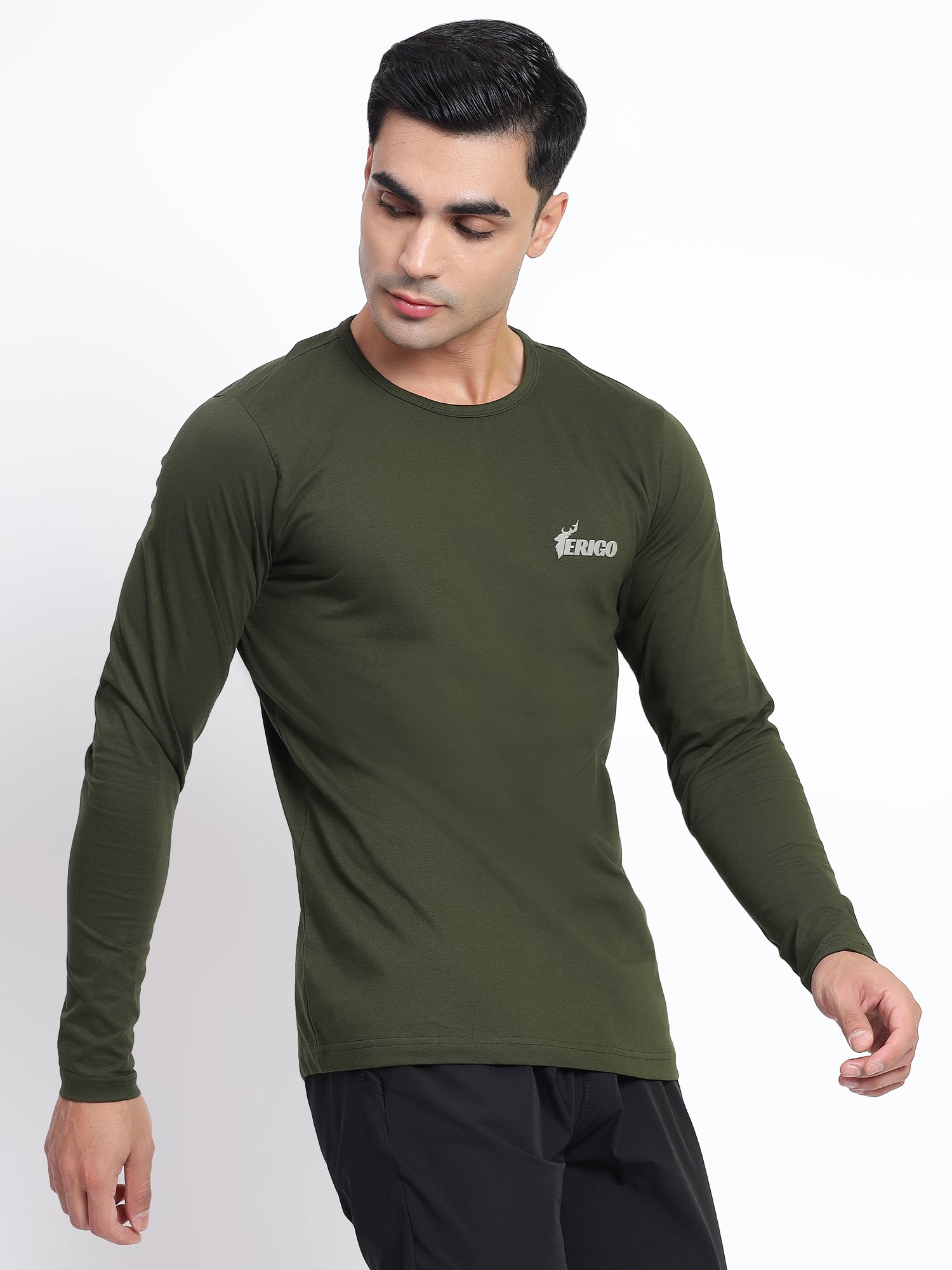 Crew Neck Dark green T-Shirt