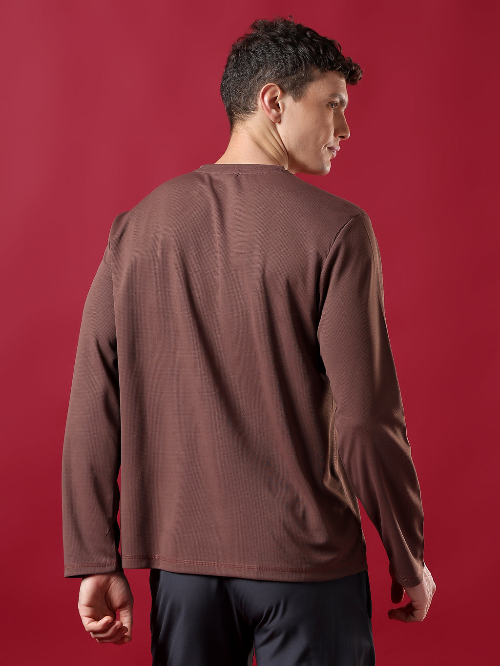 ErigoSport Full-Sleve Reddish Brown T-shirt