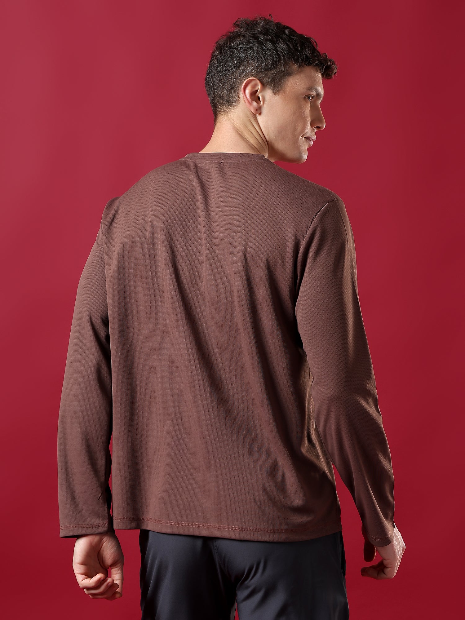 ErigoSport Full-Sleve Reddish Brown T-shirt