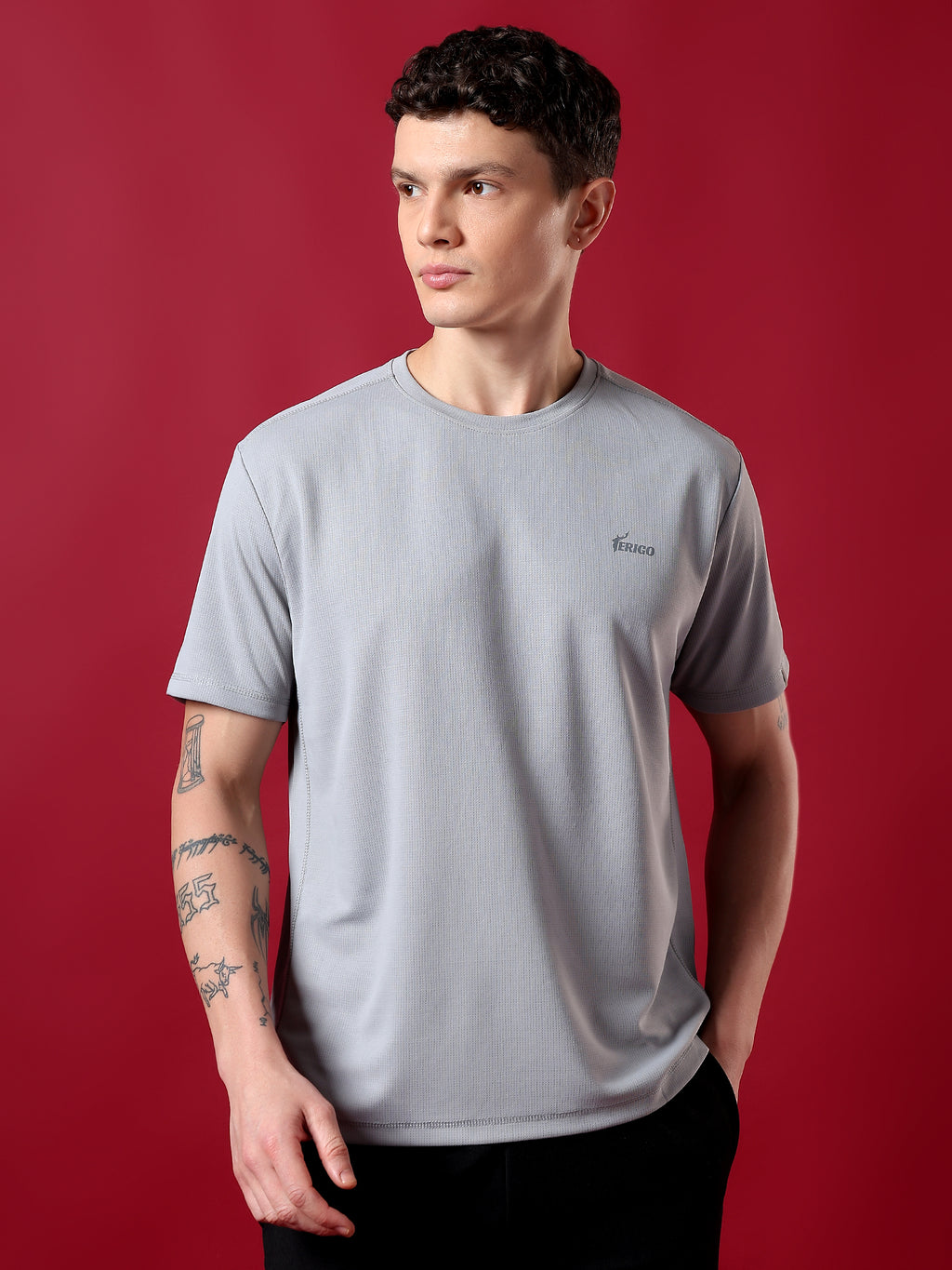 ErigoSport Plane Half Sleeve Grey T-shirt