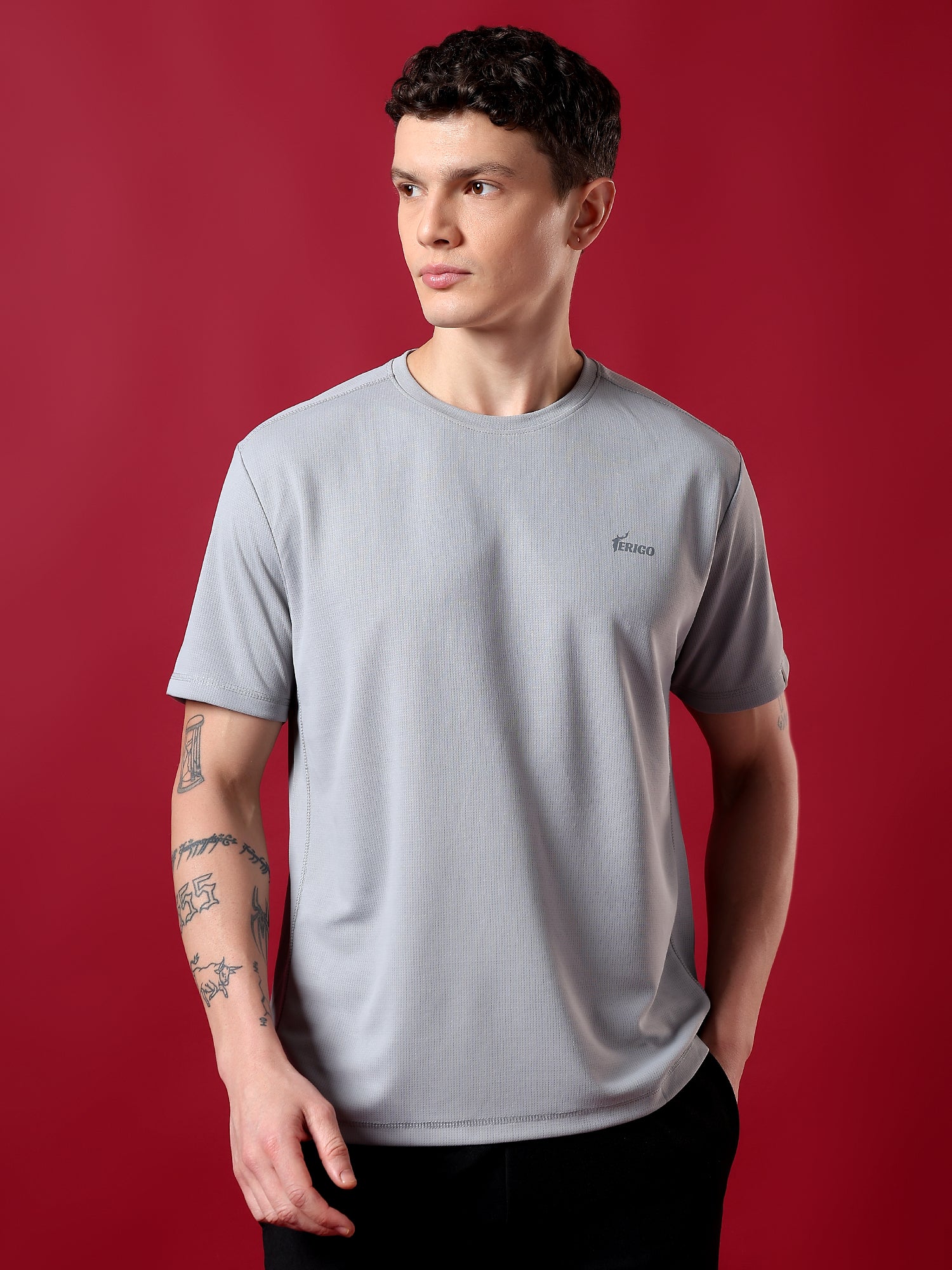 ErigoSport Plane Half Sleeve Grey T-shirt