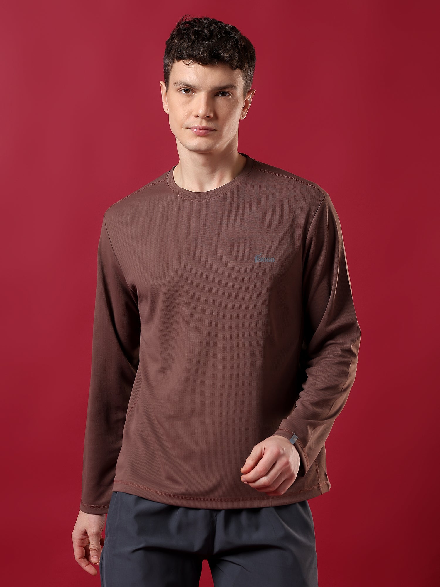 ErigoSport Full-Sleve Reddish Brown T-shirt