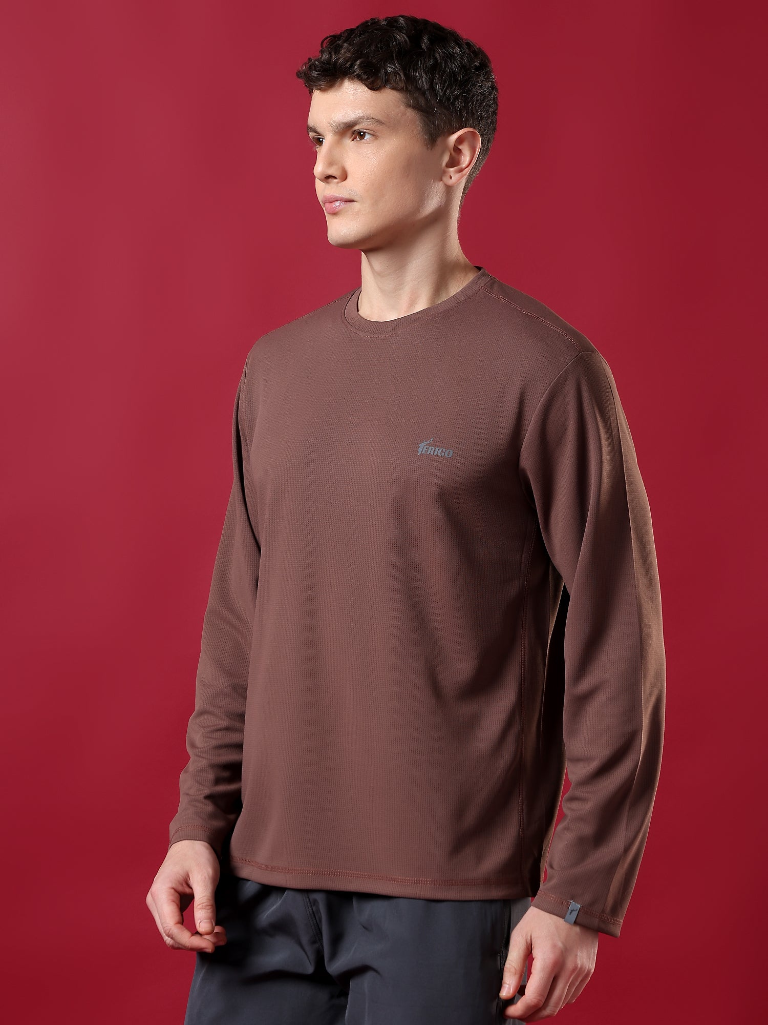 ErigoSport Full-Sleve Reddish Brown T-shirt