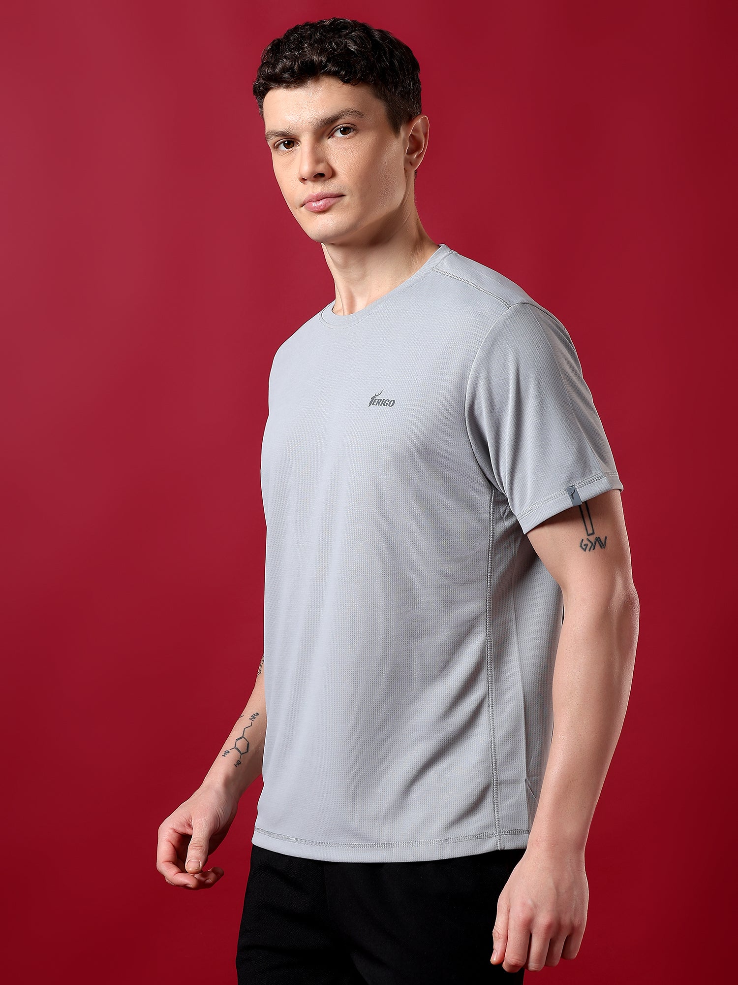 ErigoSport Plane Half Sleeve Grey T-shirt