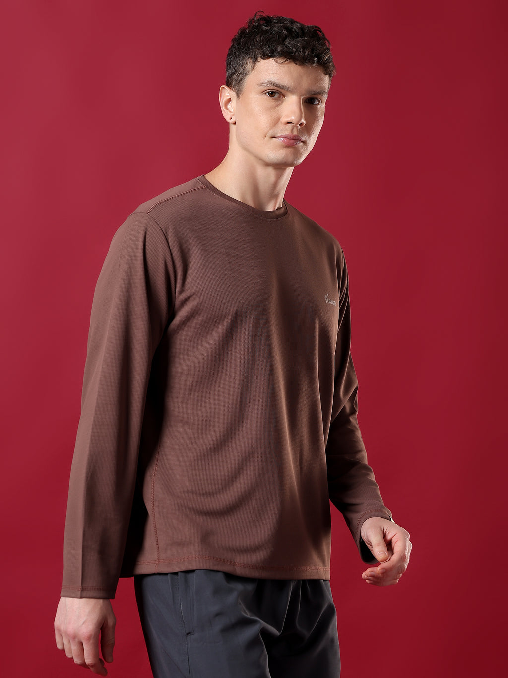 ErigoSport Full-Sleve Reddish Brown T-shirt