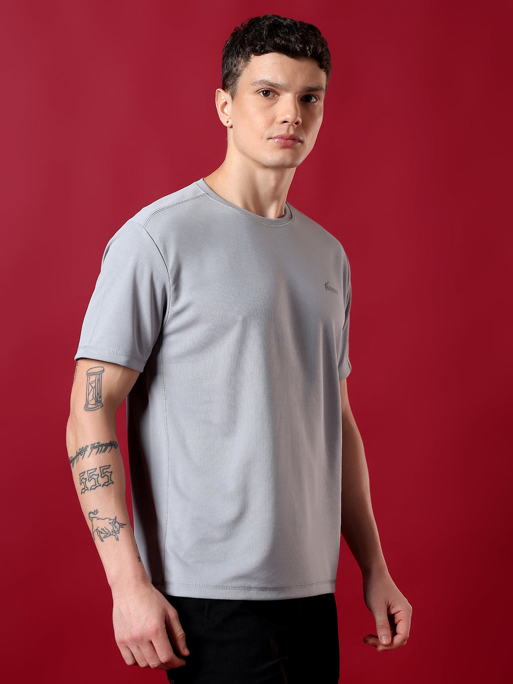 ErigoSport Plane Half Sleeve Grey T-shirt