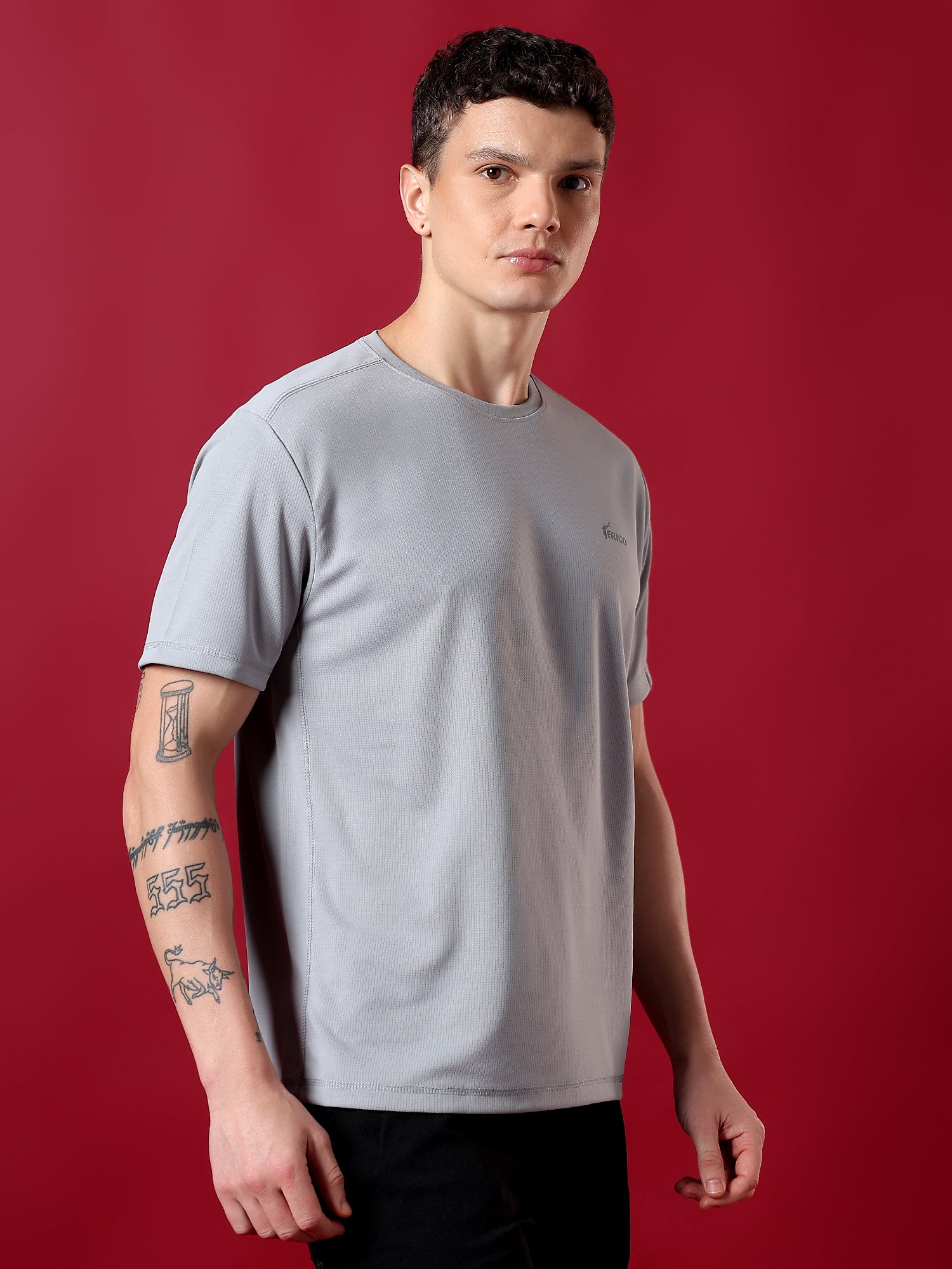 ErigoSport Plane Half Sleeve Grey T-shirt