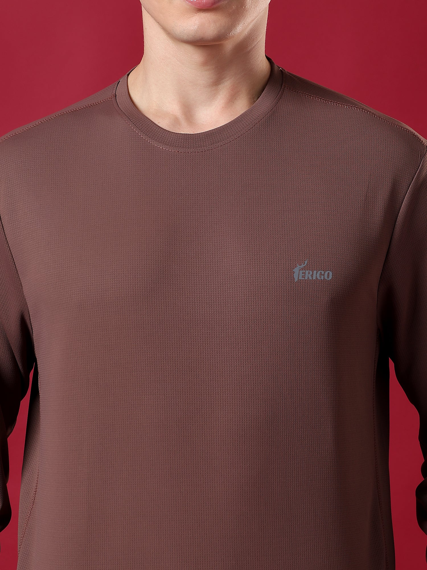 ErigoSport Full-Sleve Reddish Brown T-shirt