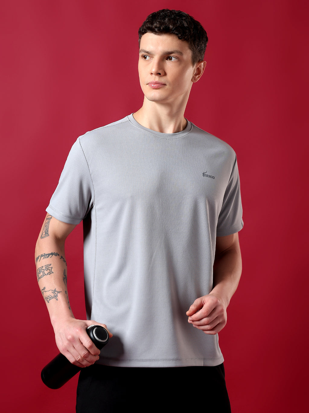 ErigoSport Plane Half Sleeve Grey T-shirt