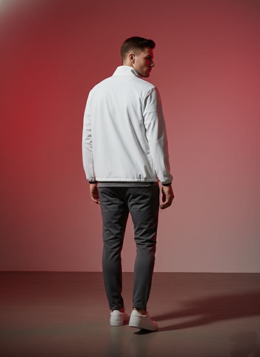 Erigo White Activewear Jacket for Men – Lightweight Performance Sports Jacket